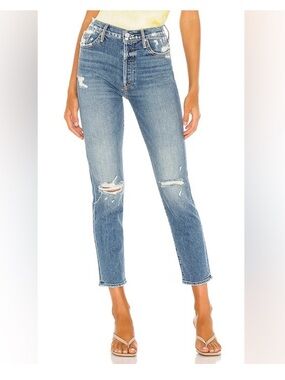 MOTHER SUPERIOR the trickster ankle on holy ground distressed high rise jeans 28